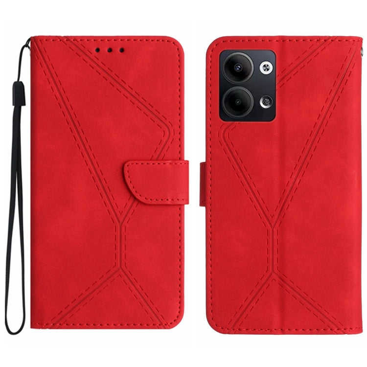 Stitching Embossed PU Leather Phone Case - For Oppo Reno9 / Reno9 Pro - mosaccessories